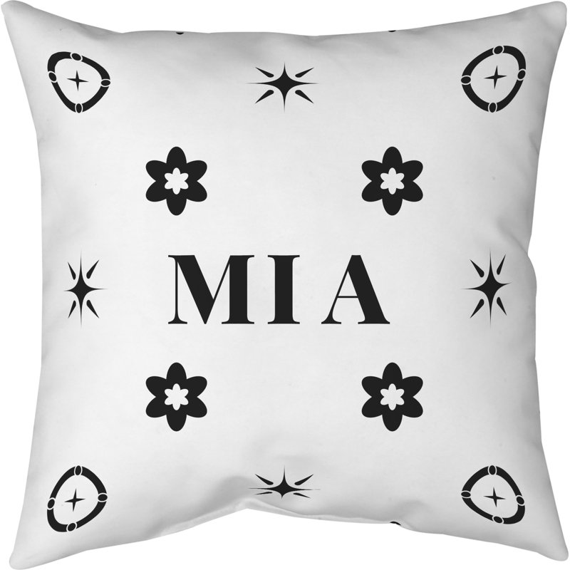Oreiller en coton Miami Basketball, H 14 po x l 14 po, Miami noir / blanc / rouge
