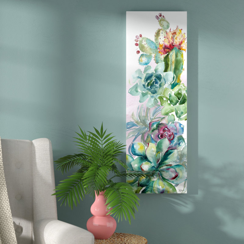 « succulent jardin i »-reproduction sur toile tendue, H 36 po x l 12 po x P 1,5 po