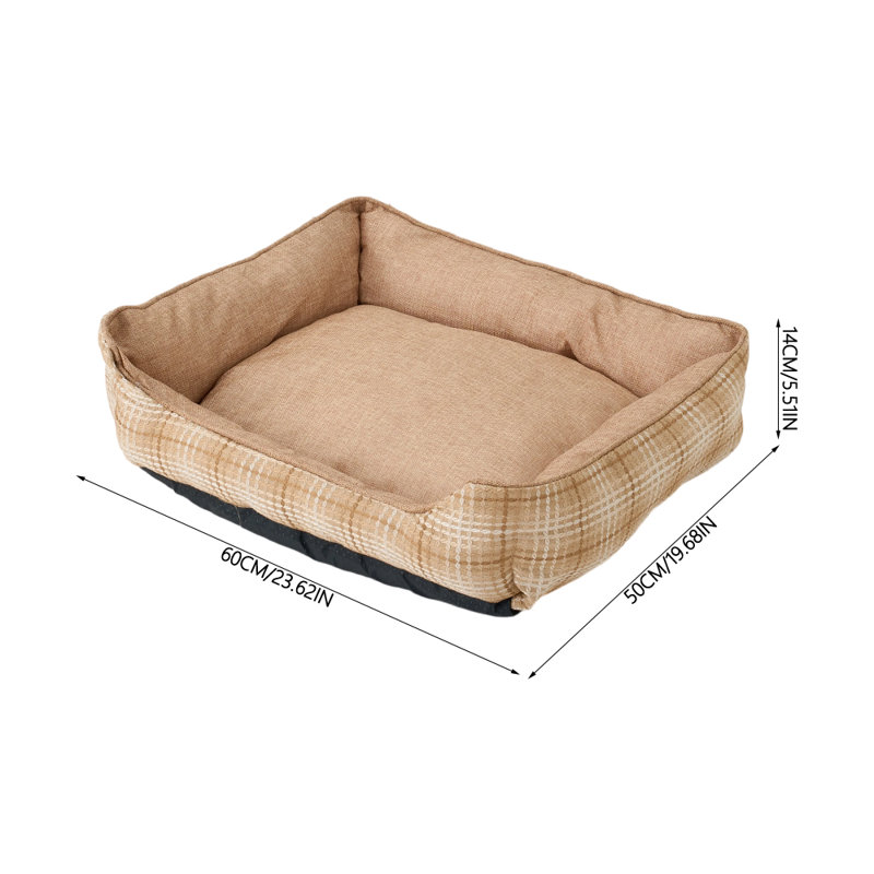 Pet Bed, Khaki, 14cm H x 60cm W x 50cm D