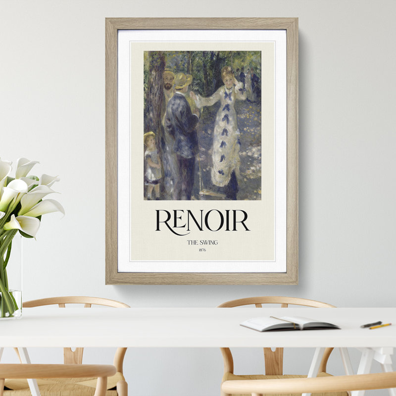 The Swing by Pierre-Auguste Renoir - Picture Frame Painting, Oak Framed, 36cm H x 27cm W x 2cm D