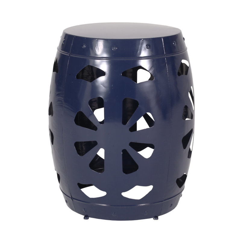 Round End Table Drum End Table Metal Accent Table Side Table For Outdoor Use