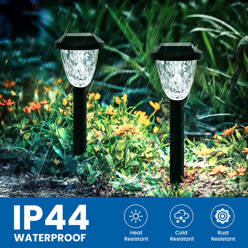 16 Pack Solar Outdoor Lights, Waterproof Auto On/Off Cold White Solar Pathway Lighting for Lawn,Garden and Walkway