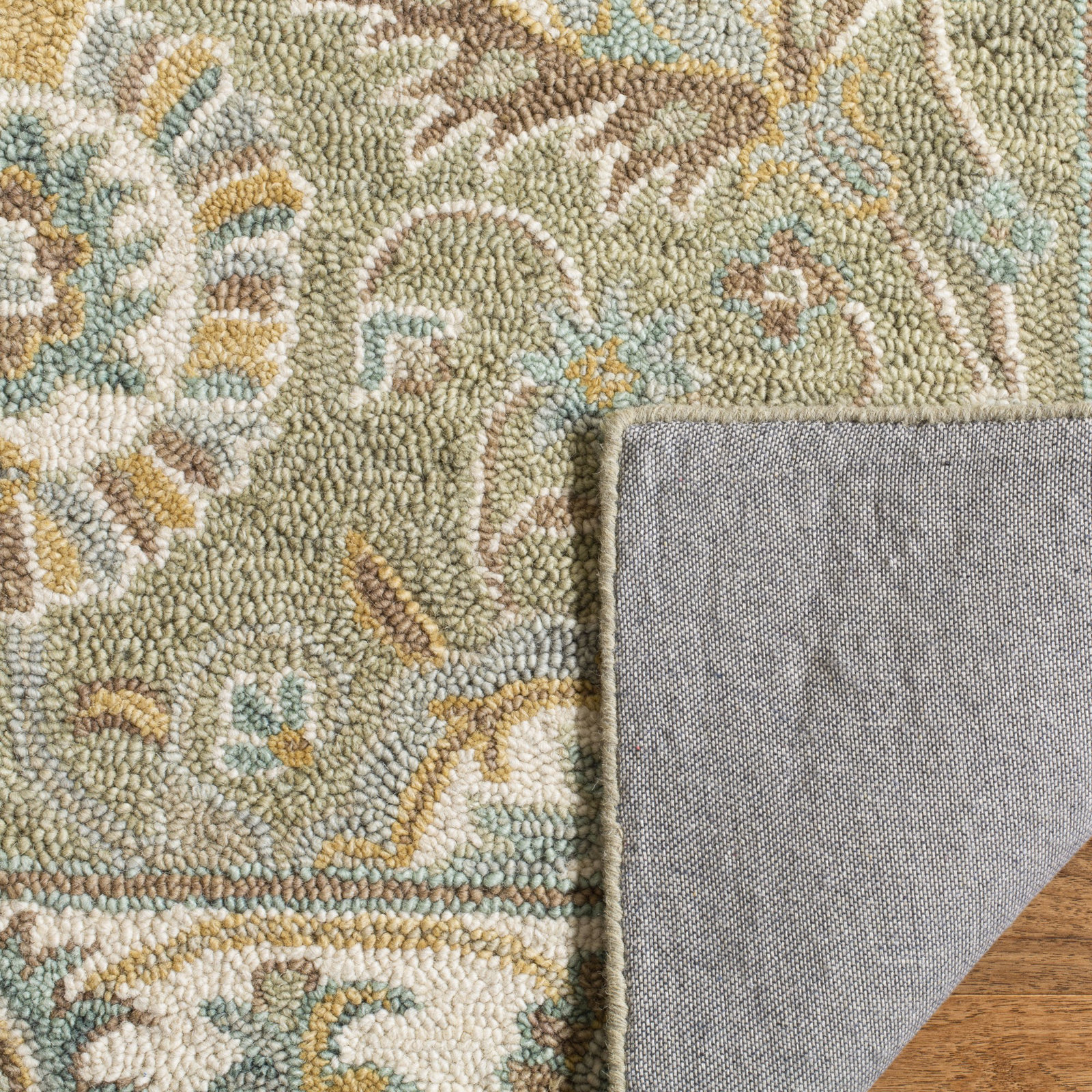 Desmondia Sage Ivory Hand-Tufted Wool Oriental Rug, Runner 2'3" x 10'