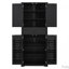 Armoire de rangement pour salle de bain avec espace multifonctionnel, tablette réglable et glissières, noir-129623569