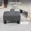 Petit repose-pieds avec repose-pieds en lin gris anthracite pour salon | Noir | Bois