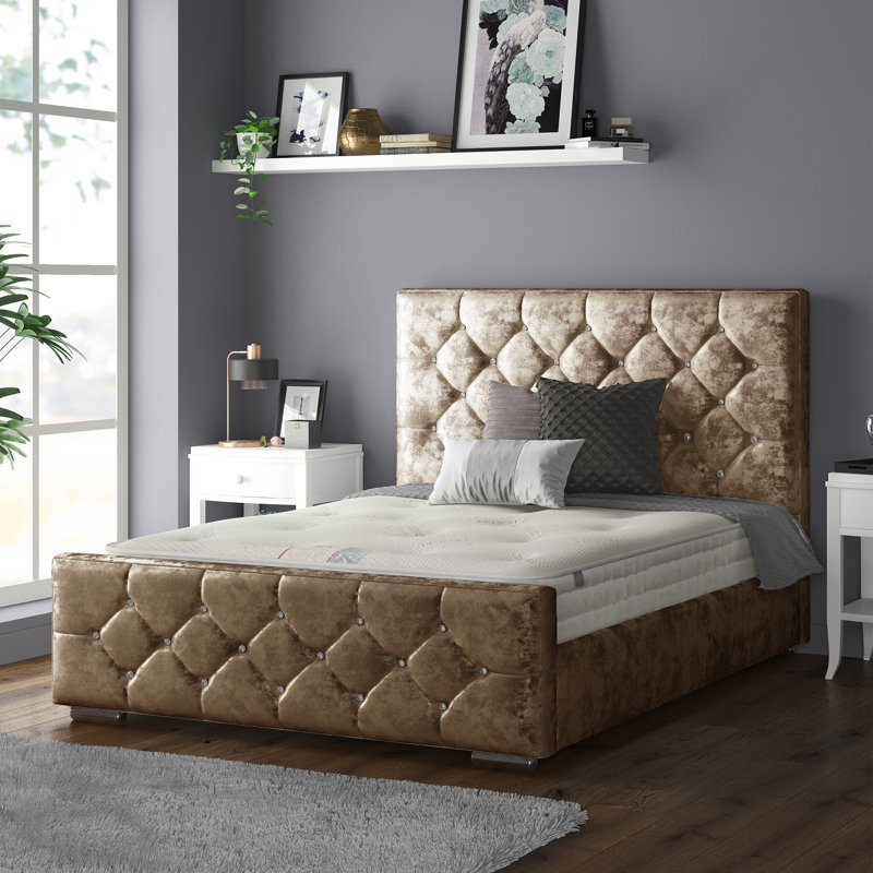 Farallones Upholstered Bed, Double (4'6), Truffle