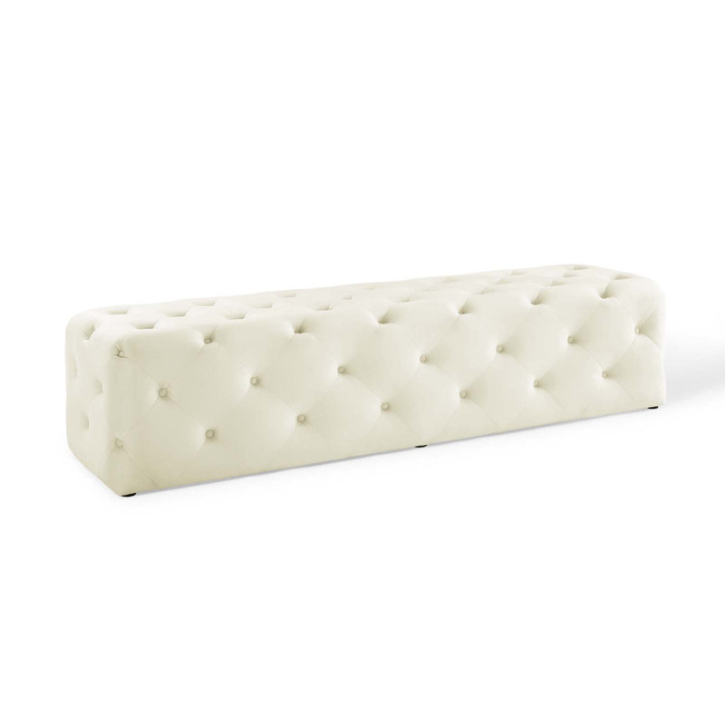 Modway Amour Tufted Button Entryway Bench, Ivory, 16.5" H x 72" W x 19" D