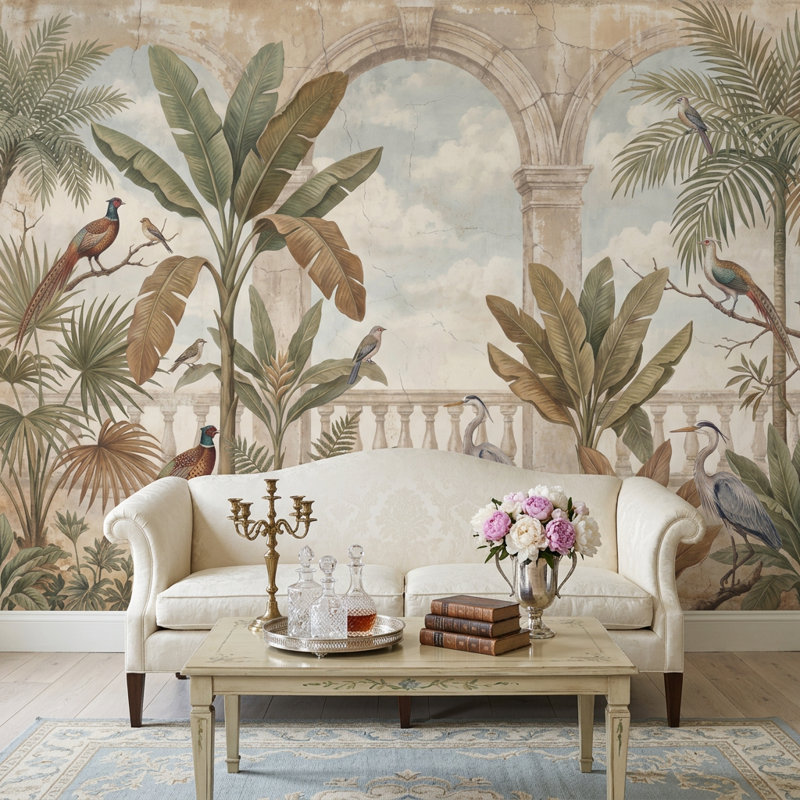 Décoration murale orageuse amovible Cloudy Sky, Texturé non collé, 120 po x 96 po
