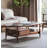 Tempered glass solid wood coffee table