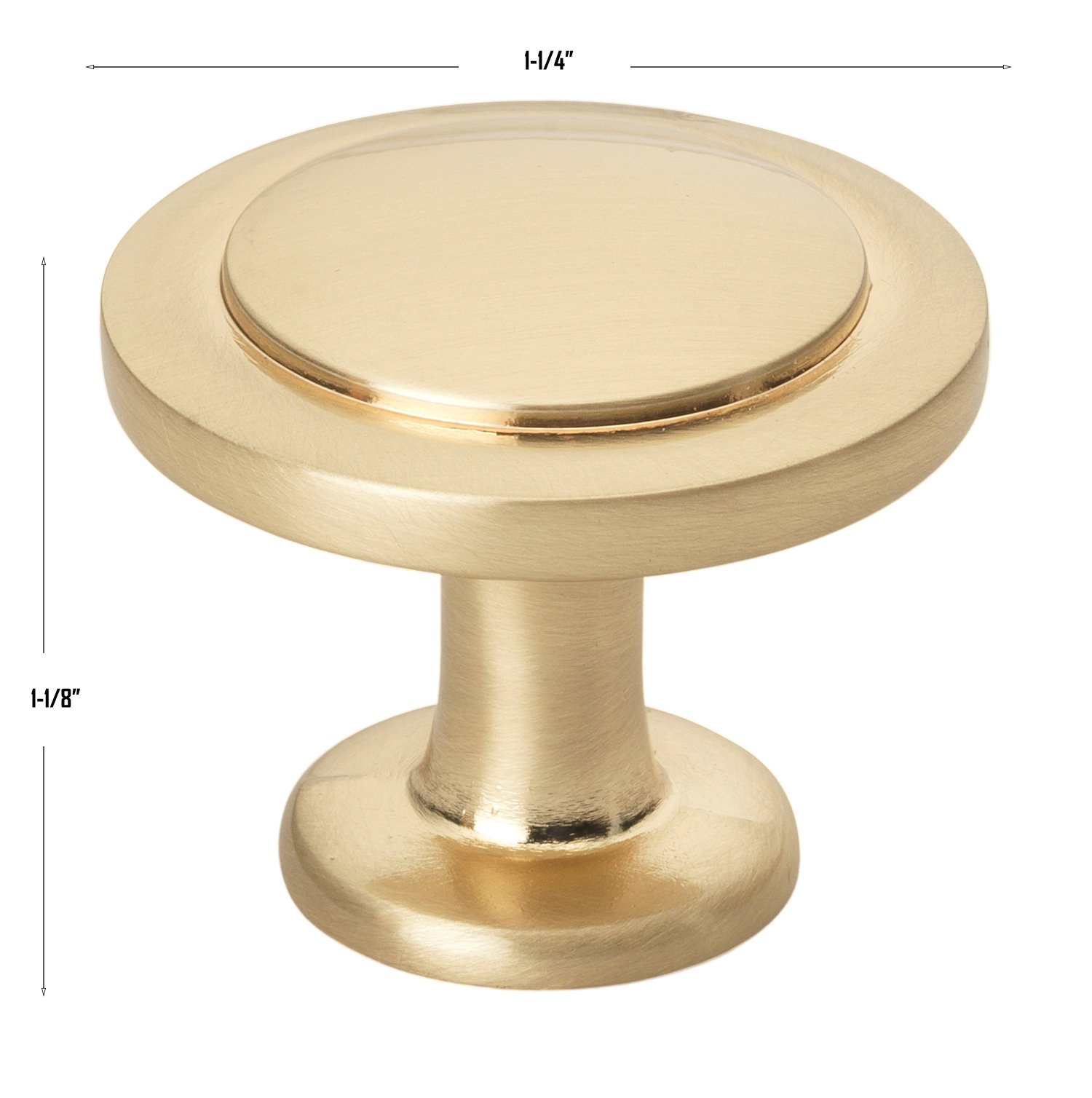 Round Mushroom Cabinet Knob, Champagne Gold