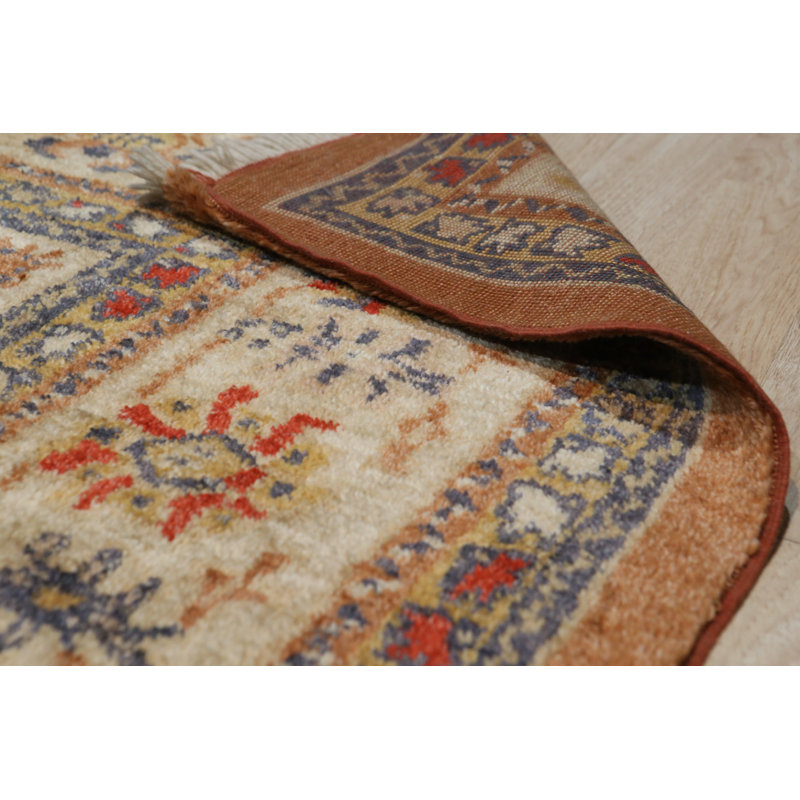 Cozy Beige Hand Knotted Traditional All Over Handmade Mohair Area Rug