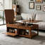 Table basse à plateau relevable avec compartiment caché, tablette ouverte et bureau réglable-594214656