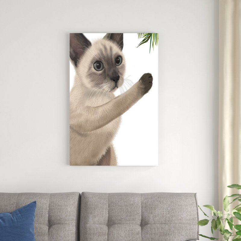 Chat siamois et babiole, H 36 po x l 24 po x P 1 po