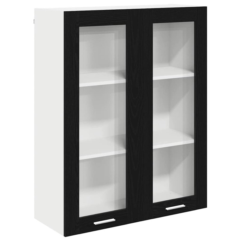 Vidaxl Hanging Cabinet With Storage Riga Artisan Oak 60 X 31 X 100 Cm, Black, 100cm H x 80cm W x 31cm D