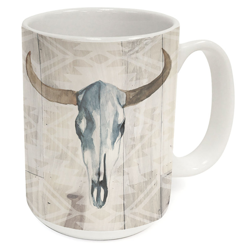 Crâne occidental 15 oz Tasse décorative en céramique