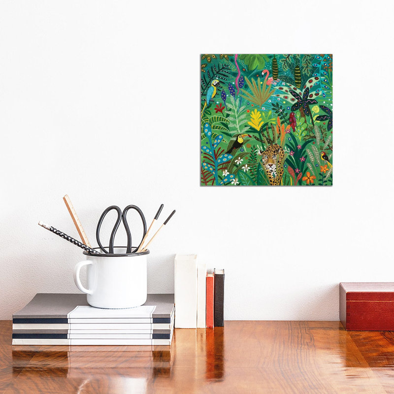 Here Comes The Jaguar by Magali Modoux - Gallery-Wrapped Canvas Giclée on Canvas, Wrapped Canvas, 30.48 cm H x 30.48 cm W