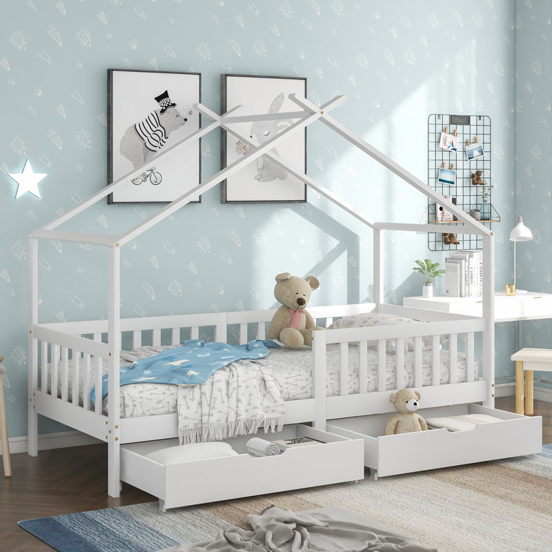 Solid Wood Storage Bed