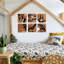 4 pièces de décoration murale rustique abstraite faite à la main
