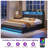 Upholstered Lift Up Storage Bed Frame with LED Lights and Charging Station, Platform Bed, No Box Spring Needed-1591964920-1592551045