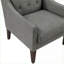 Méridienne moderne gris foncé, construction en contreplaqué, siège capitonné en mousse, base, revêtement en tissu doux