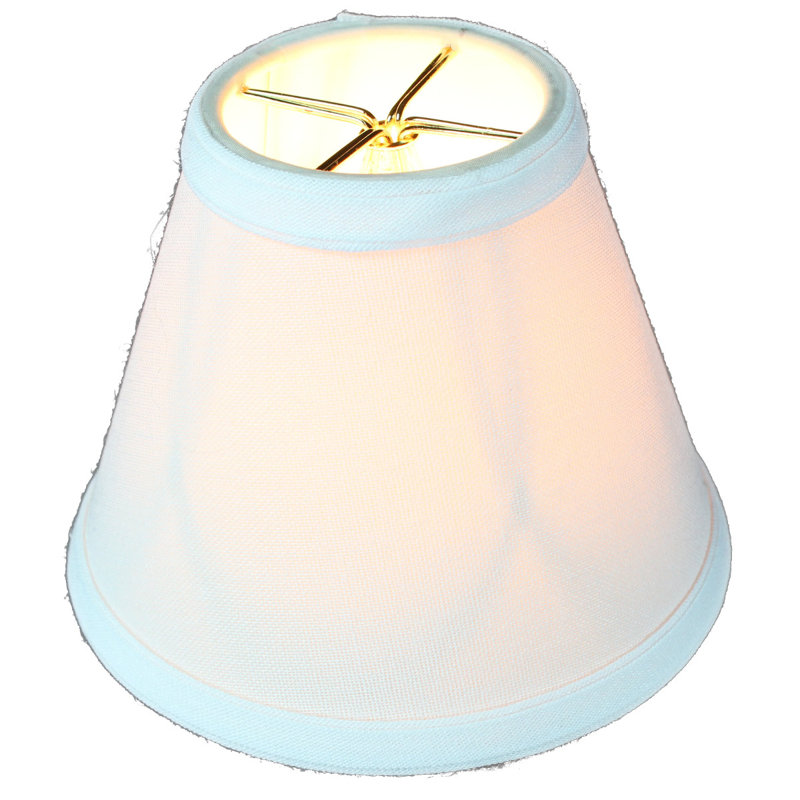 Abat-jour empire en soie/chantoung H 5 po x l 6 po (attache) de couleur blanche