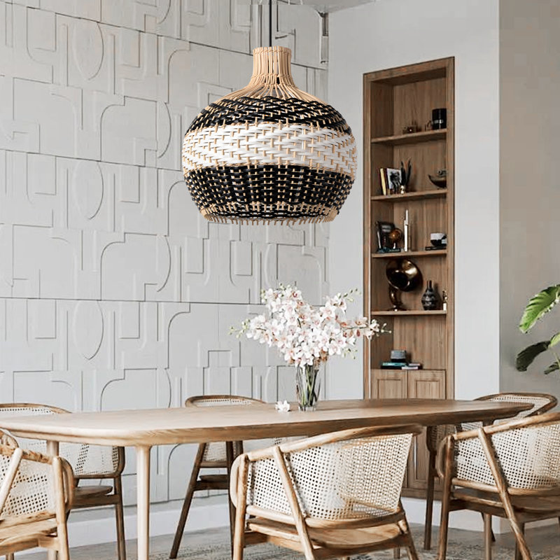 Luminaire suspendu en dôme naturel à 1 lumière Brookings, H 15,75 po x l 15,75 po x P 15,75 po