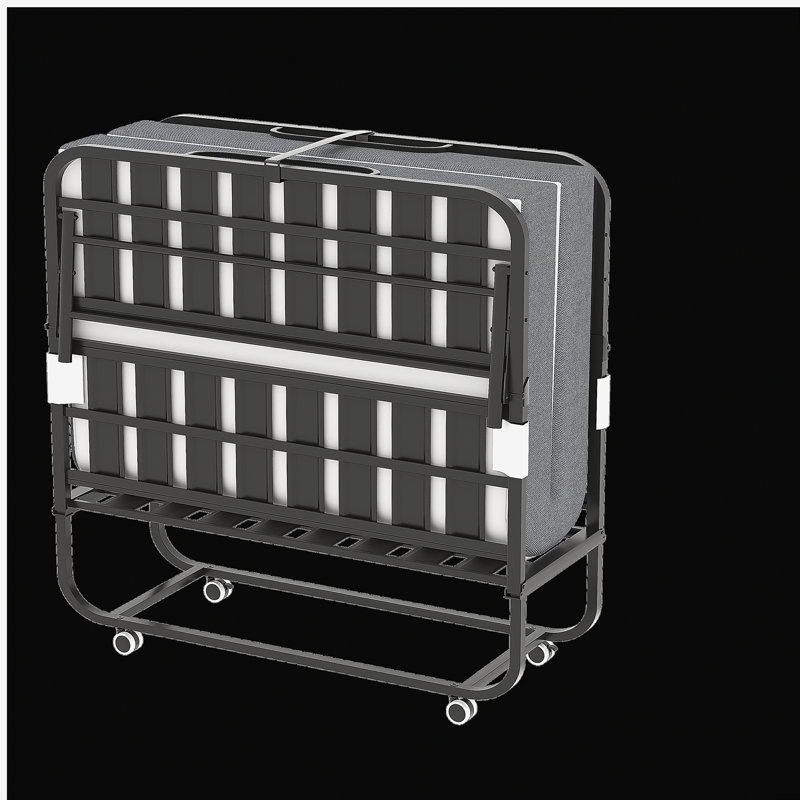 Large 75"x46" Wide Folding Bed for Tall People, Extra Long & Wide Rollaway Bed with 5" Memory Foam, Heavy-Duty 450lbs Capacity Guest Bed, Spacious Portable Twin Cot
