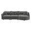 Canapé modulaire incurvé moderne 105 po, tissu chenille doux, structure en bois de pin, canapé modulaire 3 pièces avec 3 coussins décoratifs-1905006877