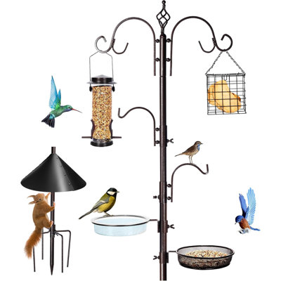 Bird Feeding Station Kit, 87 Inches Bird Feeder Pole