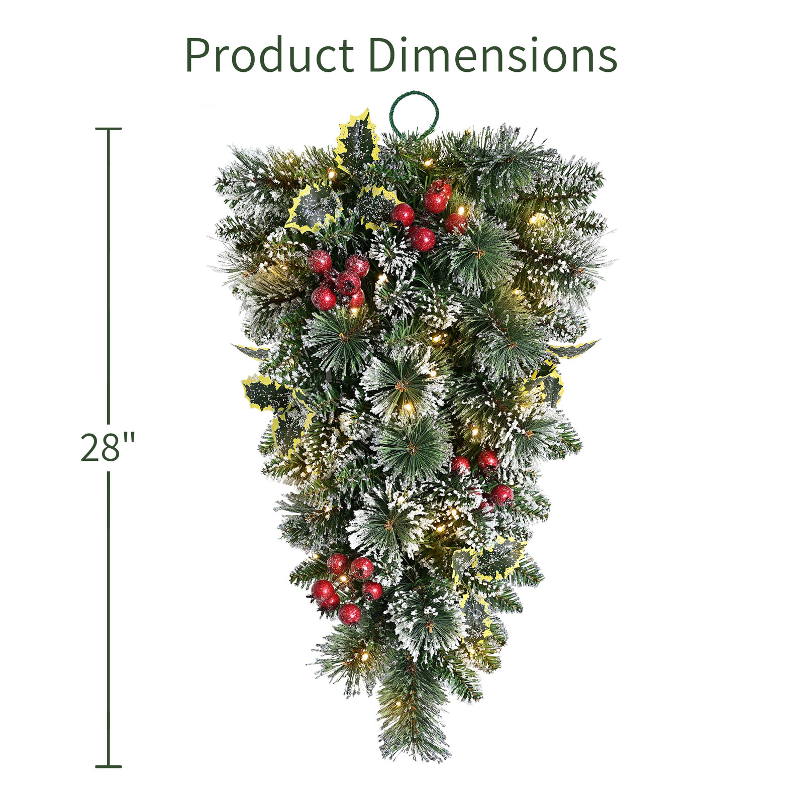 28" Frosted Pre-Lit Pine Swag