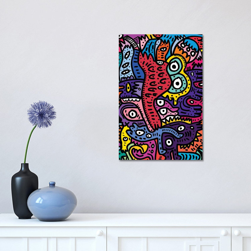 Graffiti Summer Monsters 1 Piece Wrapped Canvas Wall Art, 30.48 cm H x 45.72 cm W