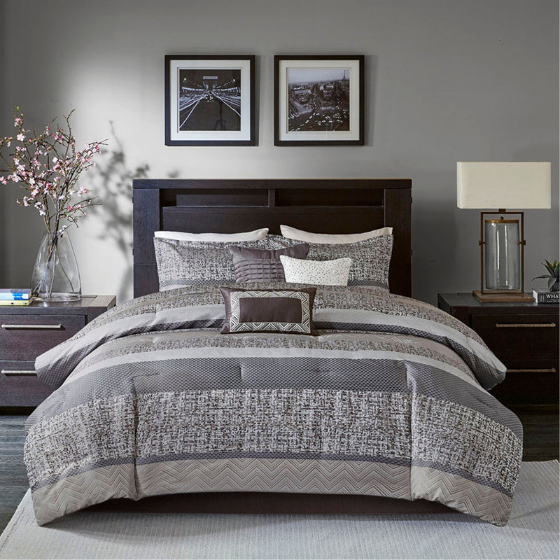 Ensemble d'édredon 7 pièces jacquard, Édredon de très grande taille et 6 pièces suppl