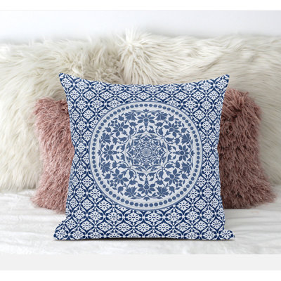 Intricate Circular Mandala Pillow With Removable Cover