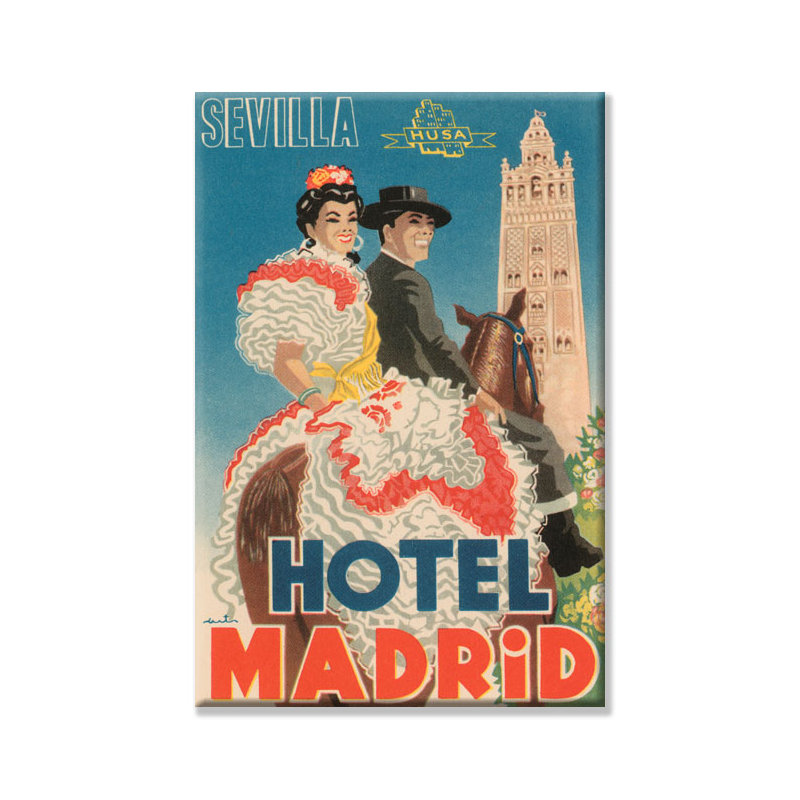 Publicité sur toile tendue, "hotel madrid", H 30 po x l 20 po