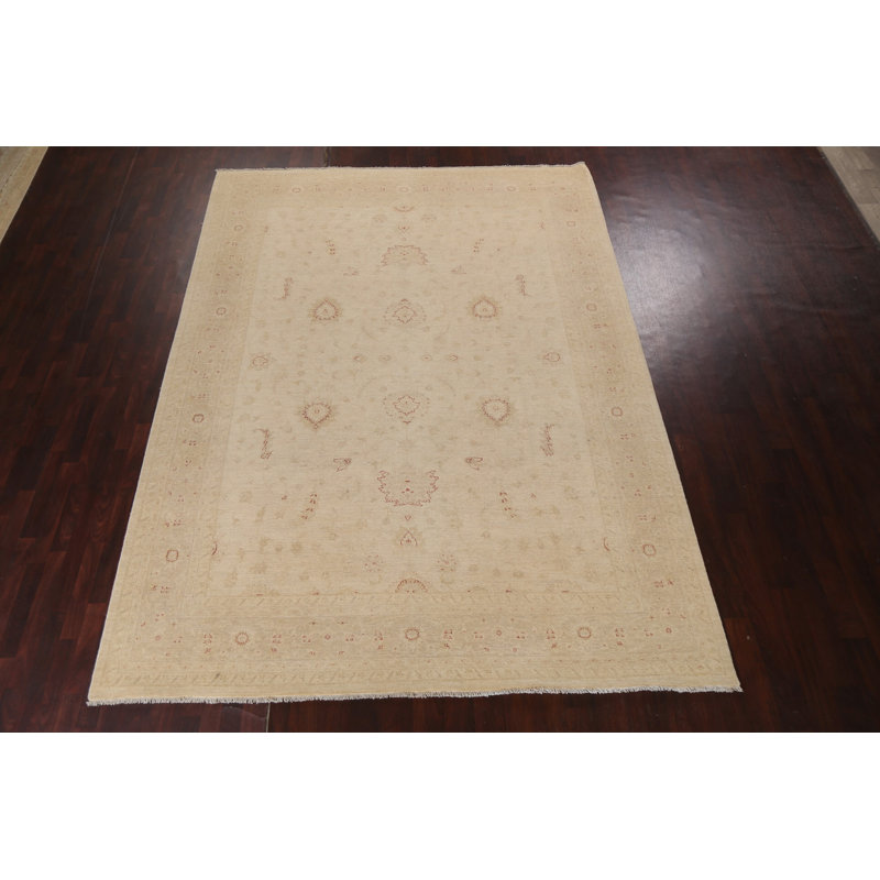 Tapis Oushak Chobi à teinture végétale noué à la main 9 x 12