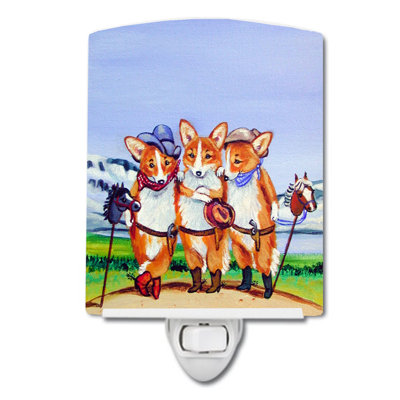 Cowboy Corgi Ceramic Night Light