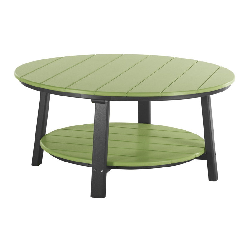 Table basse en plastique Orma, Noir, Vert lime