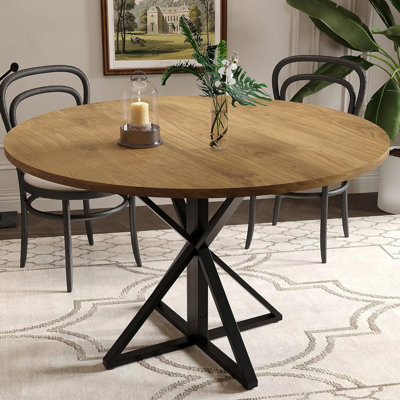 Table de salle à manger avec base en métal robuste, 47 po