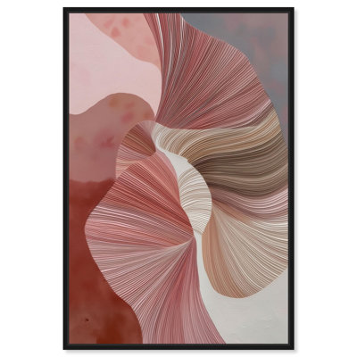 "Blush Ribbons II", reproduction d'art sur toile par Art Remedy, cadre noir, 20 x 30