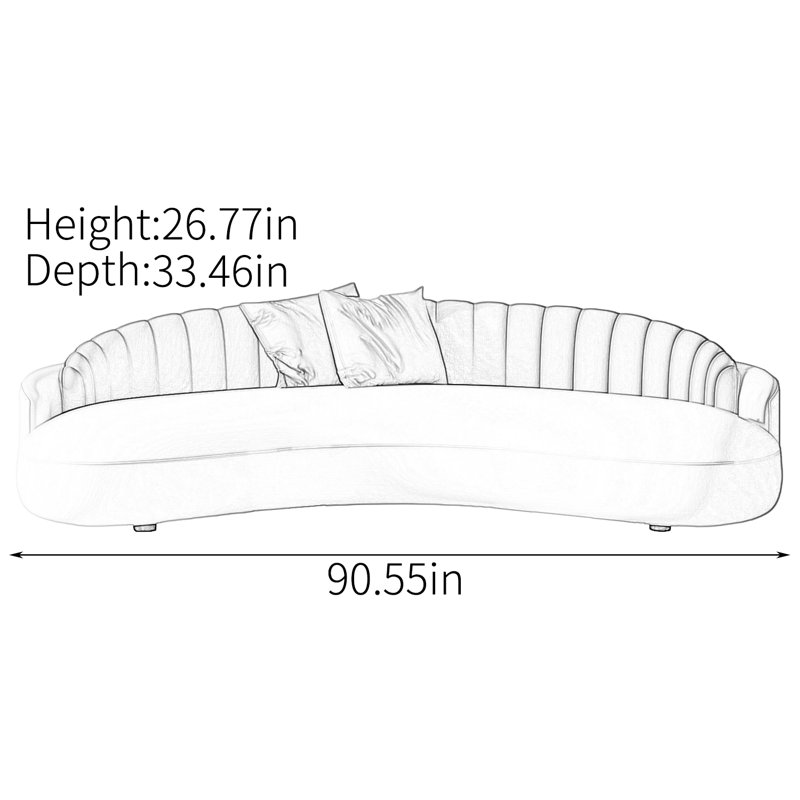 Evis, H 26,77 po x l 90,55 po x P 33,46 po