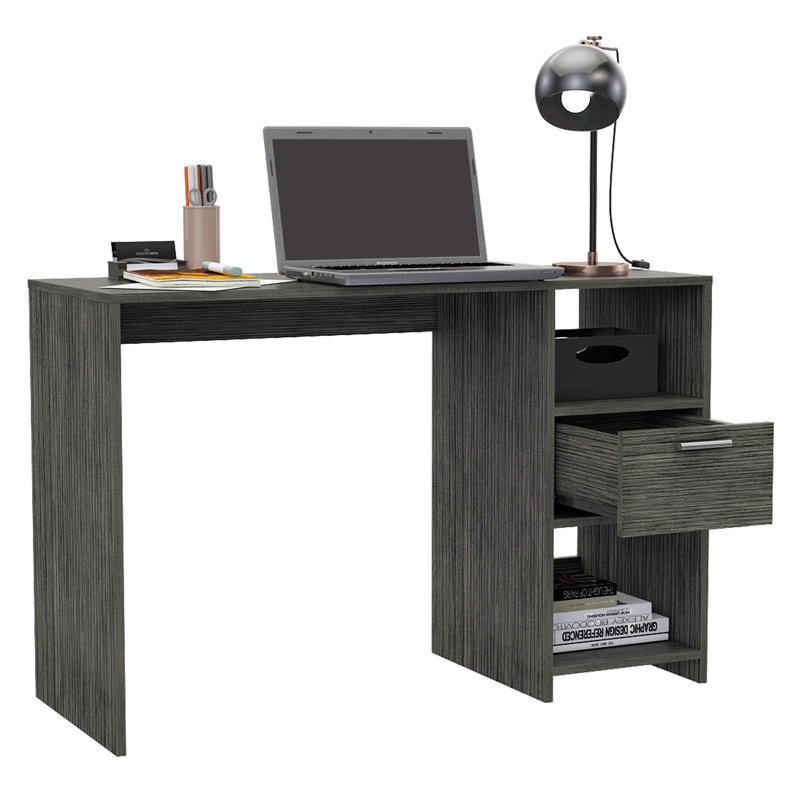 Bureau d'ordinateur, un tiroir, deux tablettes