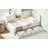 L-Shaped Bed Frame With Drawer And And Bookcase,Corner Bed Wooden Captain Bed With Led Downlight And USB Port For Small Room,Bedroom, Guest Room-1289929754