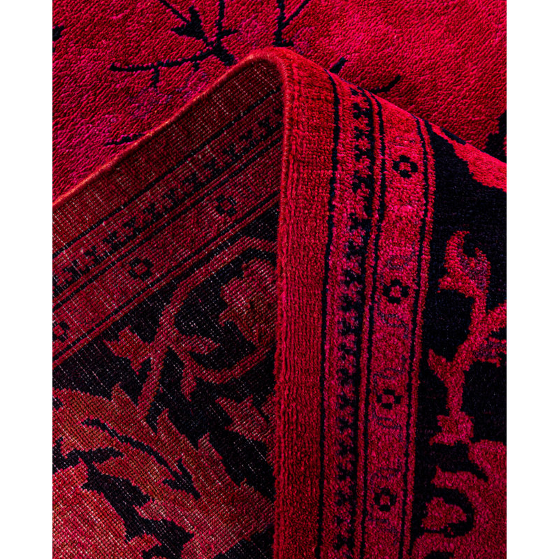 Overdyed Hand-Knotted Wool Modern-Contemporary Pink Area Rug 6' 1" x 8' 9"