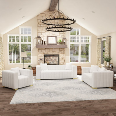 Clifford 3 - Piece Velvet Living Room Set