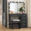 Coiffeuse avec lumières et tabouret Jaq-1508925764