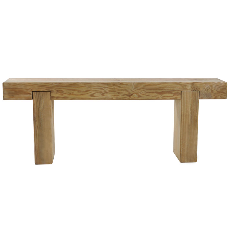 Solid Wood Pine Outdoor Bench, 45cm H x 120cm W x 20cm D