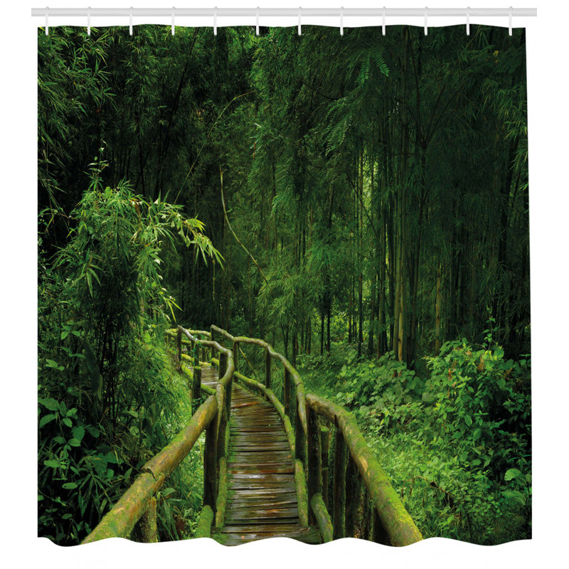 Shower Curtain with Hooks Included, 70" H x 69" W
