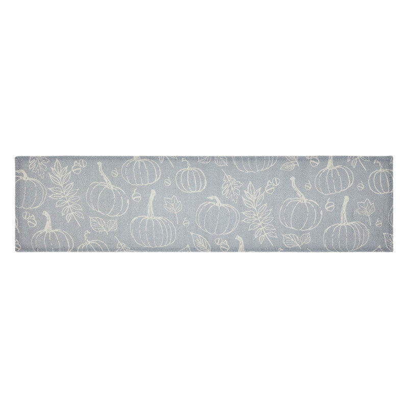 Tattersall Rectangle Floral 100% Recycled Plastic (PET) Table Runner, 48" L x 12" D