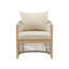Méridienne d'extérieur moderne en aluminium courbé avec motif tissé à la corde et coussins - beige
