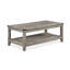 Table de salon rustique gris et brun: table basse rectangulaire et 2 tables de bout carrées en bois de style rétro